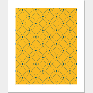 Moroccan Circles Yellow & Forest Green Posters and Art